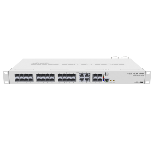 CRS328-24P-4S+RM - 24 PORT GIGABIT ETHERNET ROUTER/SWITCH WITH FOUR 10GBPS SFP+-Switches-MIKROTIK-CRS328-24P-4S+RM-Bsai Seguridad & Controles