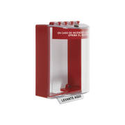 CUBIERTA UNIVERSAL TRANSPARENTE CON ESPACIADOR, TEXTO DE INCENDIO EN ESPAÑOL-Dispositivos Convencionales-STI-Bsai Seguridad & Controles