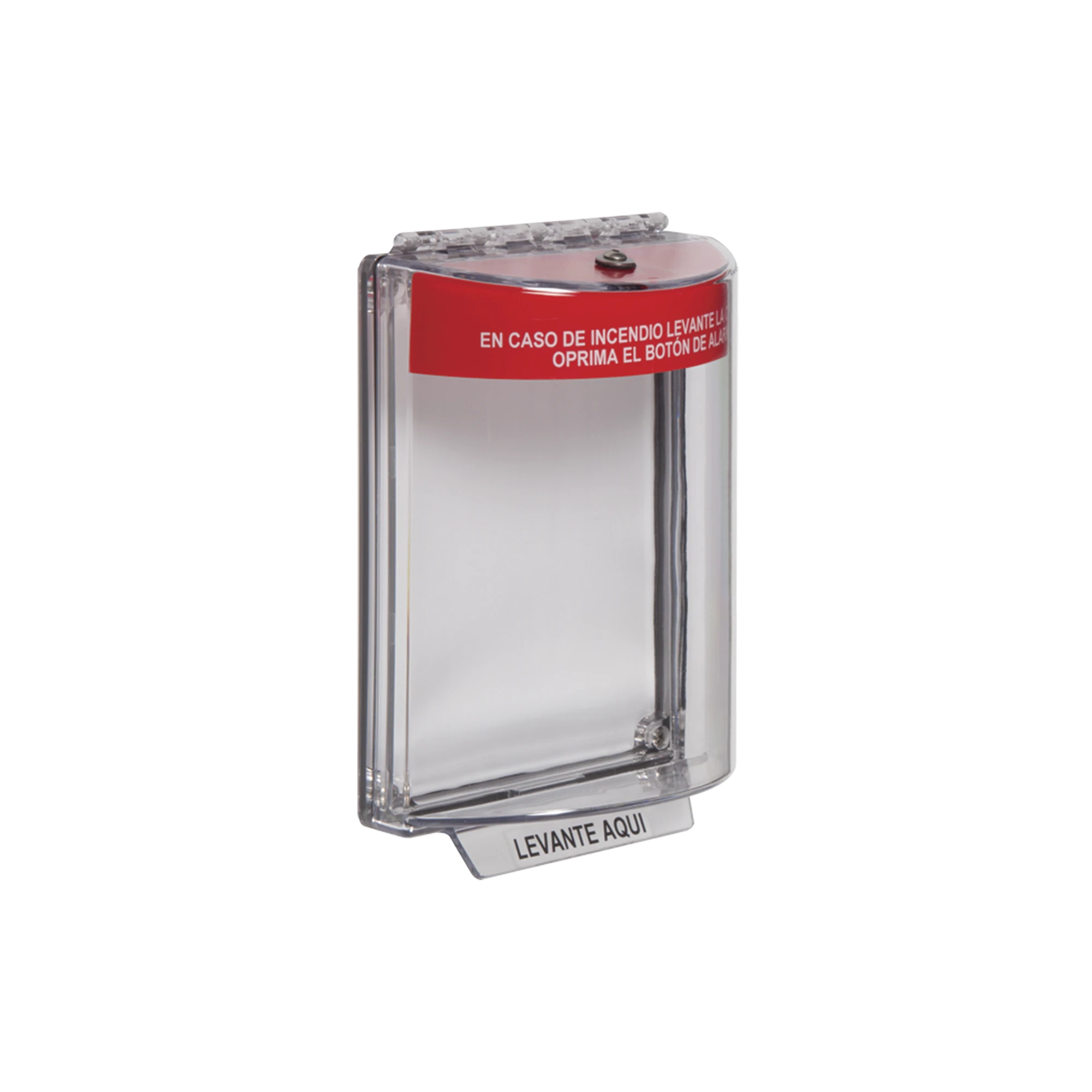 CUBIERTA UNIVERSAL TRANSPARENTE, TEXTO DE INCENDIO EN ESPAÑOL-Dispositivos Convencionales-STI-Bsai Seguridad & Controles