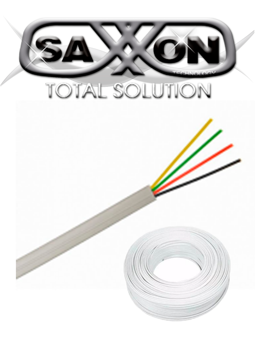 SAXXON OWAC4100J - CABLE DE ALARMA / 4 CONDUCTORES / CCA/ CALIBRE 22 AWG / 100 METROS / RECOMENDABLE PARA CONTROL DE ACCESO / VIDEOPORTERO / AUDIO / REFORZADO-Cables para Alarmas-SAXXON-TVD416022-Bsai Seguridad & Controles