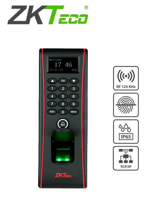 ZKTECO TF1700 - CONTROL DE ACCESO SEMI-EXTERIOR DE HUELLA, TARJETA Y CONTRASEÑA / SOPORTA 3000 HUELLAS, 10000 TARJETAS RFID / ALMACENA 30000 REGISTROS / CONEXIÓN TCPIP / USB / COMPATIBLE CON SOFTWARE ZK ACCESS 3.5-Biometricos-ZKTECO-74095-Bsai Seguridad & Controles