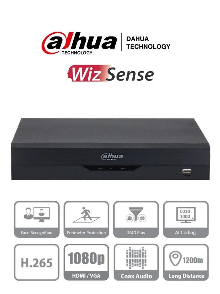 DAHUA DH-XVR5108HS-I2 - DVR DE 8 CANALES 5 MEGAPIXELES LITE/ WIZSENSE/ H.265+/ 8 CANALES HDCVI+4 IP/ HASTA 12 CANALES IP/ 2 CANALES DE RECONOCIMIENTO FACIAL/ SMD PLUS/ PROTECCIÓN PERIMETRAL/ 1 SATA DE HASTA 10 TB/ IOT&POS/ #LONUEVO-Dvrs-DAHUA-Bsai Seguridad & Controles