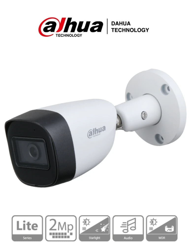 DAHUA HAC-HFW1231CM-28 - CAMARA BULLET 1080P/ SUPER ADAPT/ LENTE DE 2.8MM/ 107 GRADOS DE APERTURA/ STARLIGHT/ 30 MTS DE IR/ WDR REAL DE 130 DB/ IP67/ SOPORTA CVI/AHD/TVI Y CBVS/-Bullet-DAHUA-Bsai Seguridad & Controles