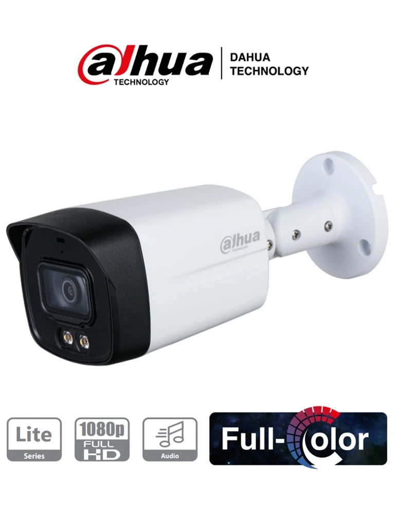 DAHUA HFW1239TLM-A-LED - CAMARA BULLET HDCVI FULL COLOR 1080P/ MICROFONO INTEGRADO/ STARLIGHT/ LUZ BLANCA 40 MTS/ LENTE DE 3.6MM/ IP67-Bullet-DAHUA-Bsai Seguridad & Controles