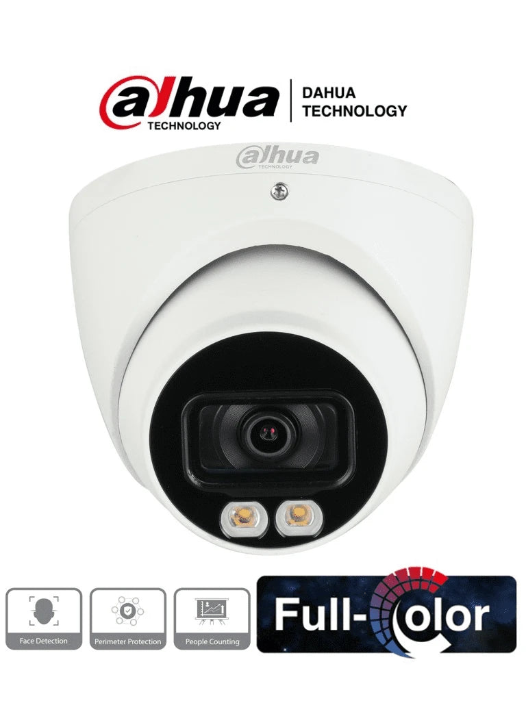 DAHUA IPC-HDW5442TM-AS-LED - CAMARA IP DOMO FULL COLOR 4MP/ LENTE DE 2.8MM/ 113 GRADOS/ H.265/ INTELIGENCIA ARTIFICIAL/ LEDS DE 40 MTS/ MICROFONO INTEGRADO/ IP67/ DETECCIÓN DE ROSTROS/ PROTECCIÓN PERIMETRAL/ CONTEO DE PERSONAS/ #PROYECTOS-Cámaras IP-DAHUA-Bsai Seguridad & Controles