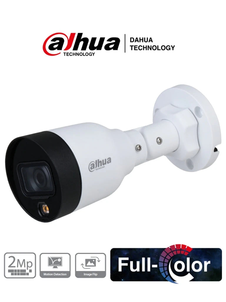 DAHUA IPC-HFW1239S1-LED-S4 - CÁMARA IP BULLET FULL COLOR 2 MEGAPIXELES/ LENTE DE 2.8MM/ LUZ BLANCA DE 15 MTS/ H.265/ IP67/ POE/ DWDR #FULLCOLOR-Bullet-DAHUA-Bsai Seguridad & Controles