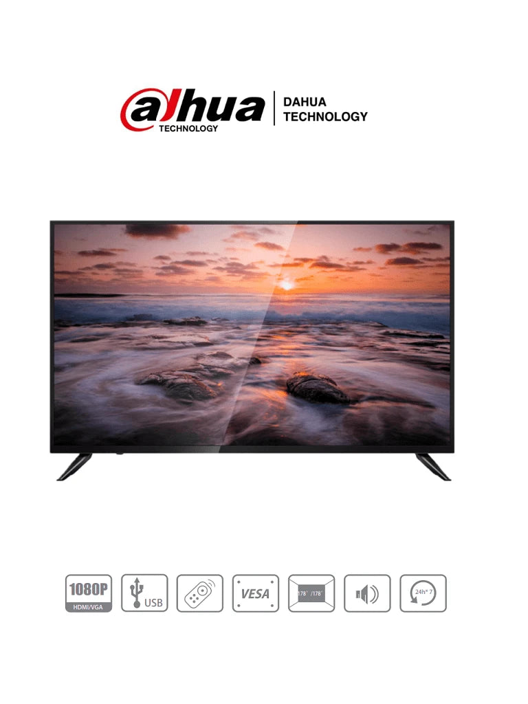 DAHUA LM43-F200 - PANTALLA DE 43 PULGADAS/ PROFESIONAL PARA CCTV/ FHD/ IDEAL PARA TRABAJAR 24/7/ VGA/ HDMI/ ALTAVOCES INTEGRADOS/ BRILLO DE 330 CD/ 8MS/-Monitores-DAHUA-Bsai Seguridad & Controles