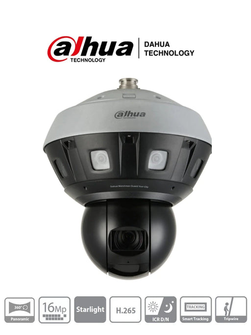 DAHUA PSDW81642ML-A360-D237 - CÁMARA IP PANORÁMICA 360° RESOLUCIÓN DE 8 X 2 MP + PTZ DE 4 MP DE 40X/ LENTE 5 MM/ ∢ 360/ IR 400 MTS/ IA WIZMIND/ DETECCIÓN DE MOVIMIENTO INTELIGENTE/ AUTO SEGUIMIENTO DE OBJETIVOS/ STARLIGHT/ WDR/ H.265+/ IP66/ E&S ALARMA/-PTZ-DAHUA-Bsai Seguridad & Controles