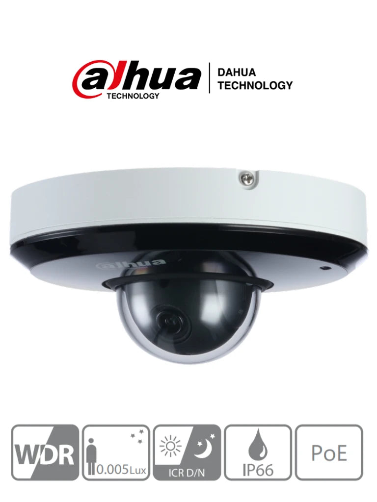 DAHUA SD1A203T-GN - CAMARA IP DOMO DE 2 MEGAPIXELES STARVIS™/ 3X DE ZOOM ÓPTICO/ IR DE 15 MTS/ STARLIGHT/ WDR/ IP66/ POE/ ONVIF/ E&S DE AUDIO/ IK08/-PTZ-DAHUA-Bsai Seguridad & Controles