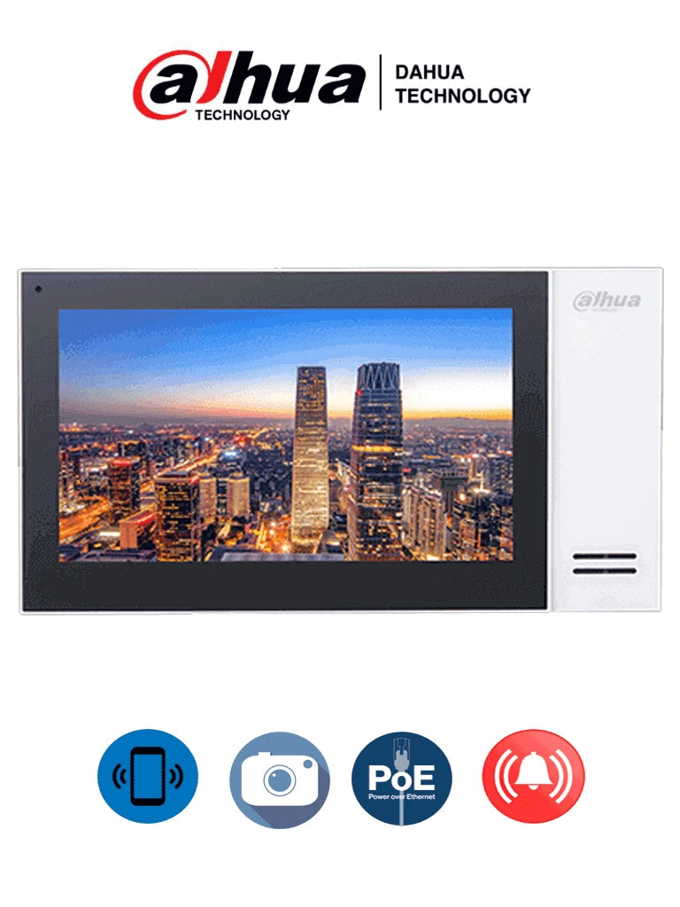 DAHUA VTH2421FWP- MONITOR IP TOUCH DE 7 PULGADAS / POE STANDAR / LLAMADA EN GRUPO / RANURA MICROSD / 6 ENTRADAS DE ALARMA/1 SALIDA ALARMA / HASTA 20 FRENTES DE CALLE/ #VDPDAHUA-Monitores-DAHUA-Bsai Seguridad & Controles