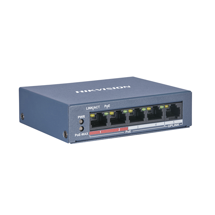 DS-3E0105P-E/M -- HIKVISION -- al mejor precio $ 488.80 -- Energia,Networking,Nuevas llegadas,Redes y Audio-Video,Switches PoE,Videovigilancia