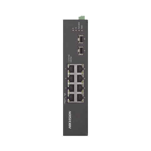 SWITCH INDUSTRIAL NO ADMINISTRABLE GIGABIT / 6 PUERTOS GIGABIT POE+ (30 W) + 2 PUERTOS GIGABIT POE++ (60 W) / 2 PUERTOS SFP / 120 W TOTAL / 48 A 57 VCD / IDEAL PARA PROYECTOS-Energía-HIKVISION-DS-3T0510HP-E/HS-Bsai Seguridad & Controles