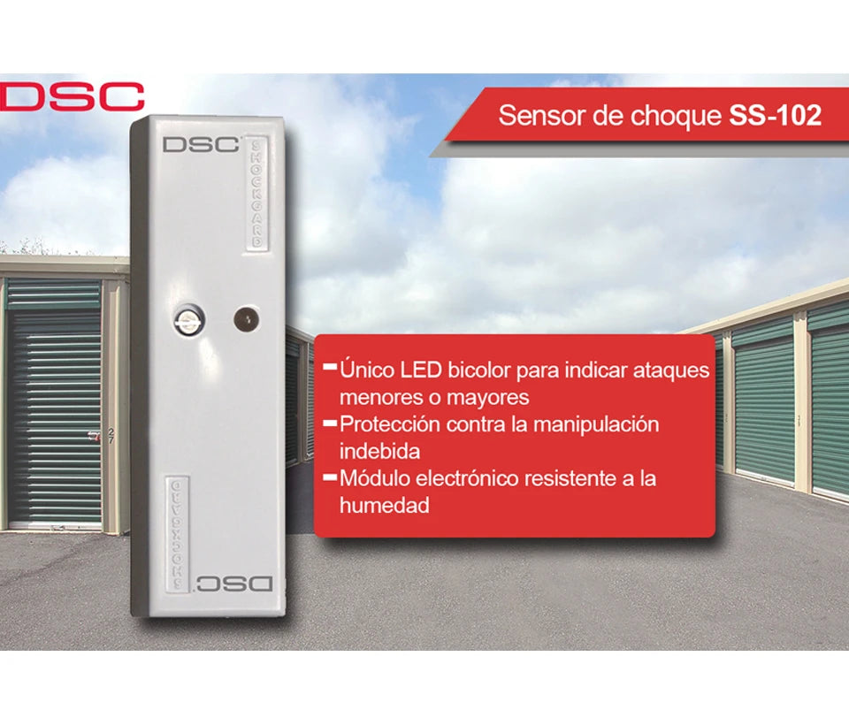 DSC SS102 - SENSOR DE IMPACTO CABLEADO PUEDE MONITOREAR VIBRACIONES MENORES E IMPACTO AL MISMO TIEMPO #PLANDEBENEFICIOS-Sensores de Alarma-DSC-Bsai Seguridad & Controles