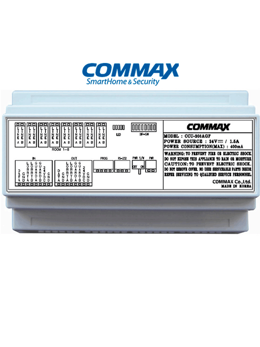 COMMAX CCU208AGF - DISTRIBUIDOR DE PISO PARA SISTEMA DE AUDIO / 8 INTERCOMUNICADORES AP2SAG / CONEXION A 2 HILOS / SISTEMA AUDIOGATE / 24 VDC-Distribuidores-COMMAX-CMX107038-Bsai Seguridad & Controles