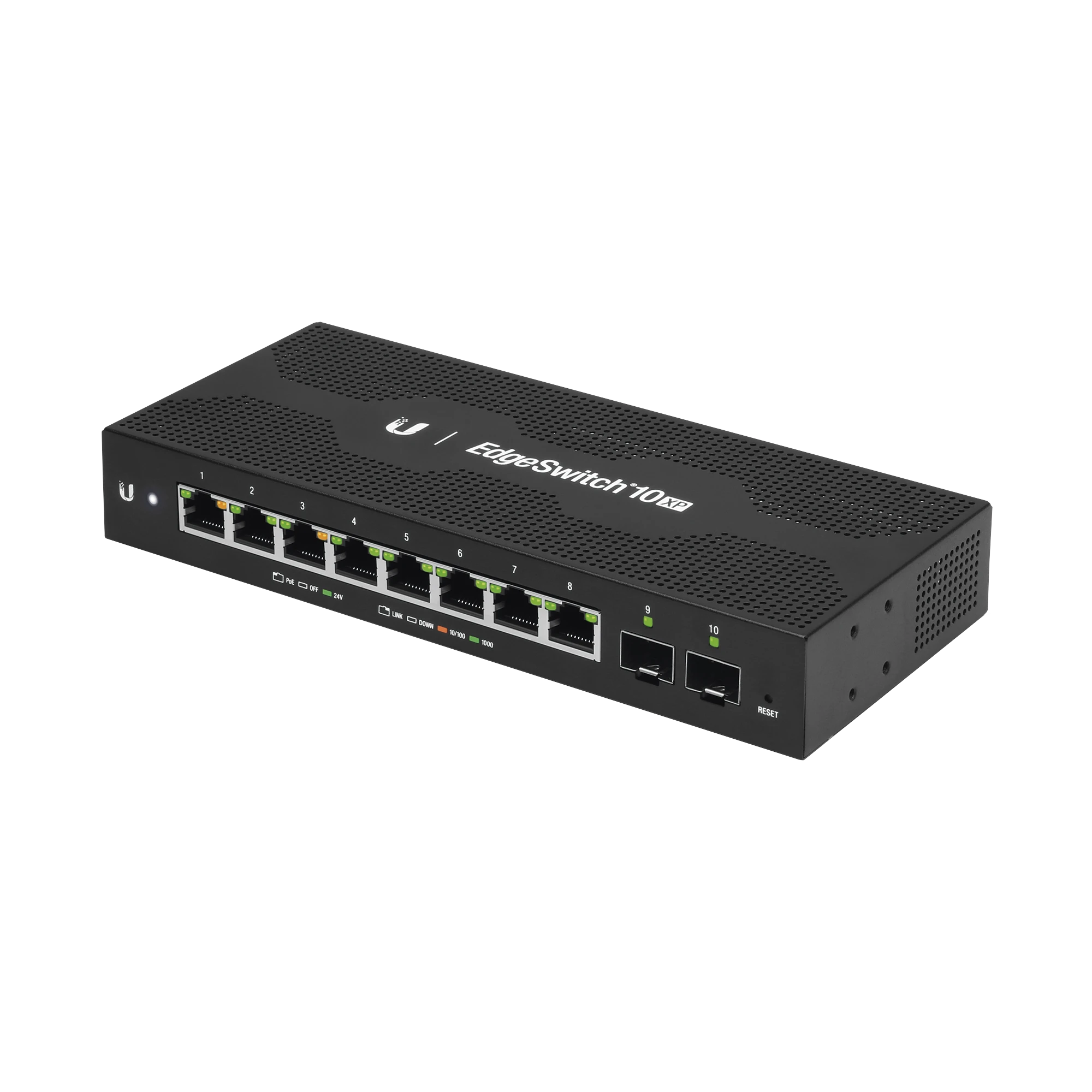 EDGESWITCH 10X ADMINISTRABLE DE 8 PUERTOS GIGABIT POE PASIVO 24VDC + 2 PUERTOS SFP-Switches PoE-UBIQUITI-Bsai Seguridad & Controles