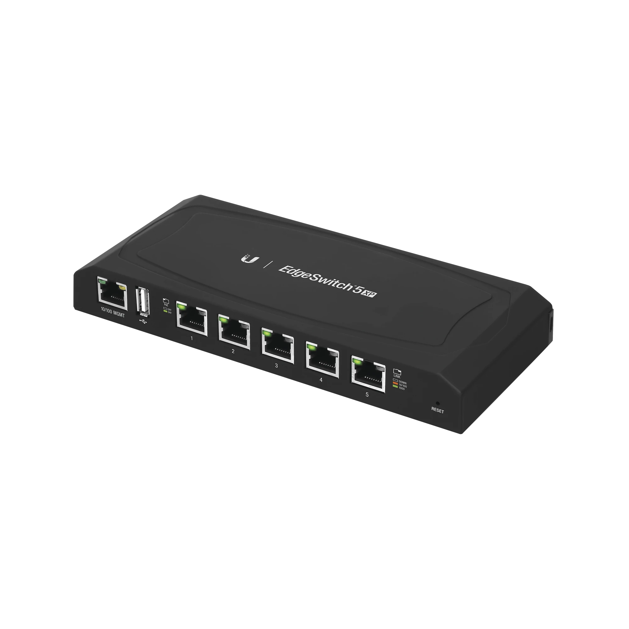 EDGESWITCH 5XP ADMINISTRABLE DE 5 PUERTOS GIGABIT POE DE 24 V PASIVO, CON FUNCIONES AVANZADAS DE CAPA 2-Switches PoE-UBIQUITI-Bsai Seguridad & Controles