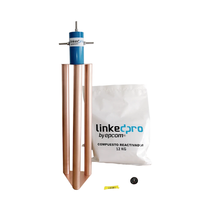 ELECTRODO PARA CORRIENTE MÁXIMA DE 200 AMP. CON COMPUESTO MEJORADOR DE TERRENO-Tierra Física y Pararrayos-LINKEDPRO-Bsai Seguridad & Controles