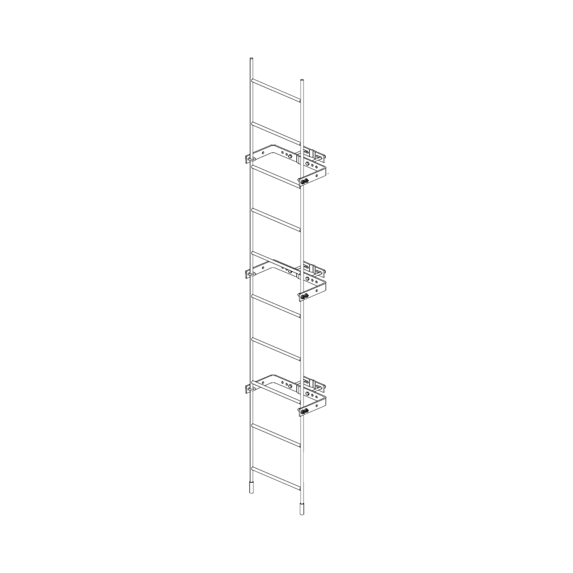 ESCALERA EXTERMA SÓLIDA DE 3 METROS PARA SECCIONES 1 A 12 DE TORRES SUPER TITAN (INCLUYE 3 HERRAJES SUJETADORES).-Torres y Mástiles-TRYLON-Bsai Seguridad & Controles