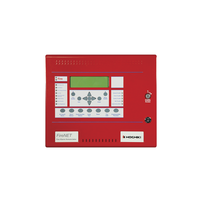 ANUNCIADOR DE RED PARA PANELES FIRENET, 320 CARACTERES, COLOR ROJO-Accesorios y Dispositivos Direccionables-HOCHIKI-FN-LCDN-US00-R024-Bsai Seguridad & Controles