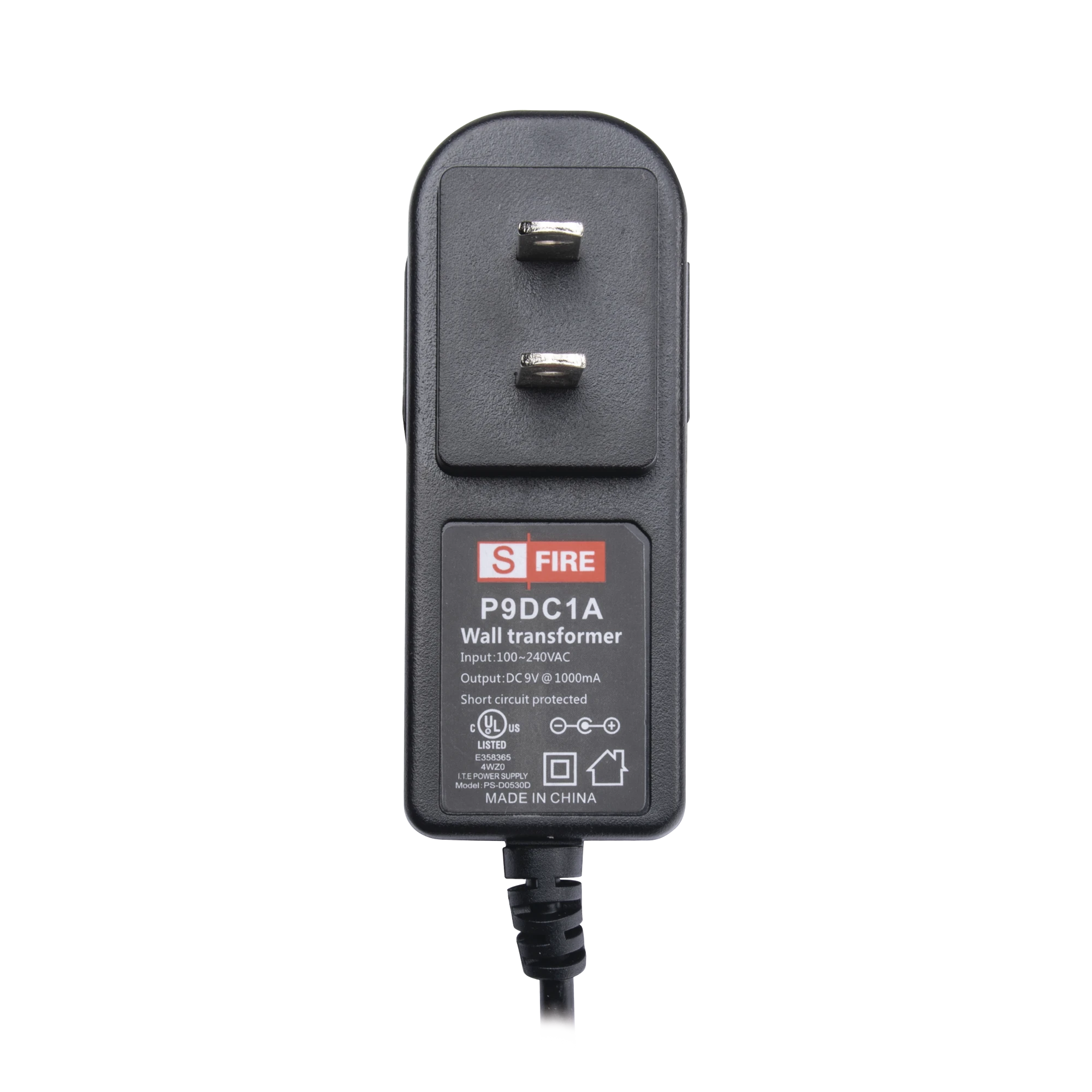 FUENTE DE PODER DE 9 VCD REGULADO @ 1A UL; VOLTAJE DE ENTRADA DE 100-240 VCA-Fuentes de Alimentación-SFIRE-Bsai Seguridad & Controles