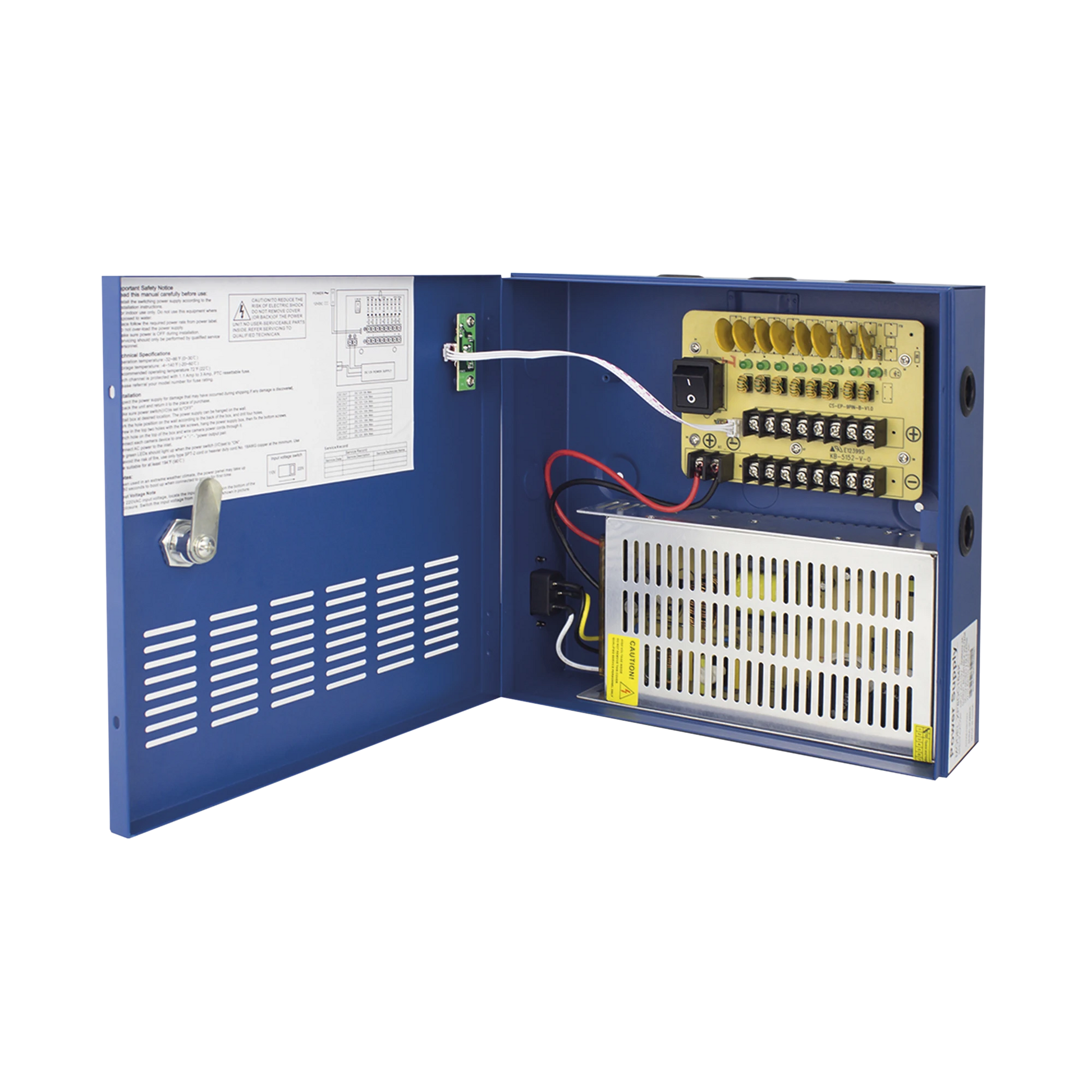 FUENTE DE PODER PROFESIONAL HEAVY DUTY DE 11 - 15 VCD @ 16 AMPER, PARA 8 CÁMARAS, CON VOLTAJE DE ENTRADA DE: 110-220 VCA / COMPATIBLE CON CÁMARAS 4K-Fuentes de Alimentación-EPCOM POWERLINE-Bsai Seguridad & Controles
