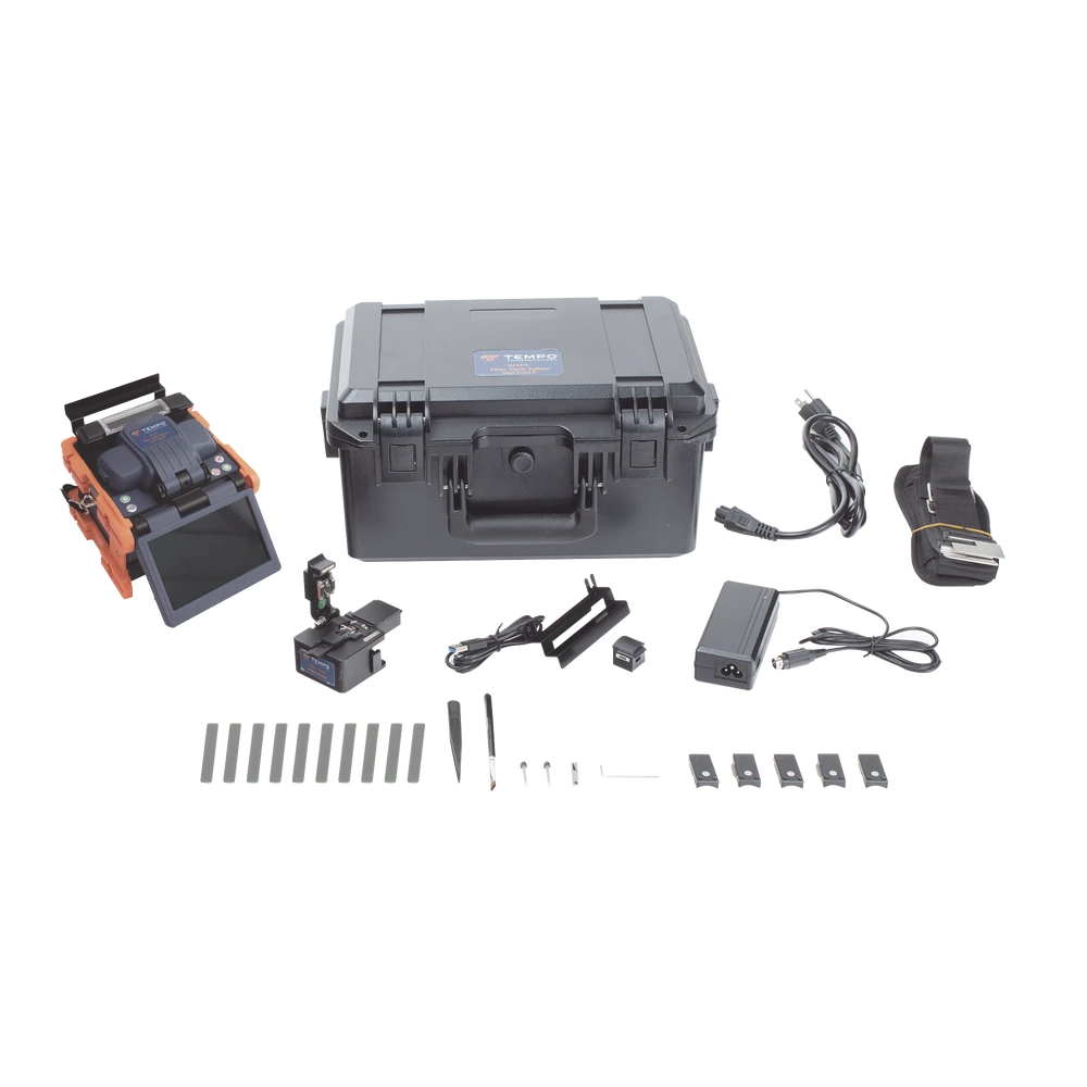 FUSIONADORA DE FIBRA ÓPTICA DE ALINEACIÓN ACTIVA POR REVESTIMIENTO CON 4 MOTORES CON PERDIDA TÍPICA (SM); 0.02 DB (MM); 0.04 DB) CON PANTALLA TOUCH-Herramientas-TEMPO-Bsai Seguridad & Controles