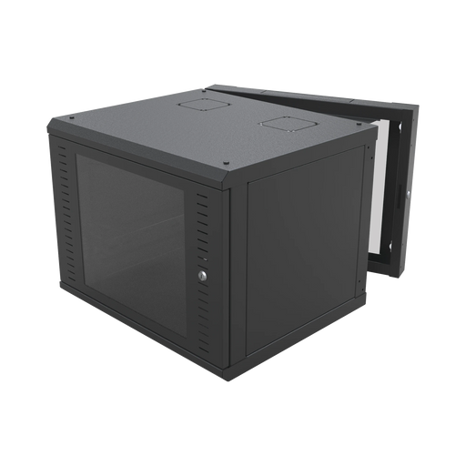 GABINETE ABATIBLE DE PARED (CON MARCO TRASERO) CON RACK 19" DE 12 UNIDADES. VENTANA DE CRISTAL TEMPLADO.-Racks y Gabinetes-LINKEDPRO-Bsai Seguridad & Controles