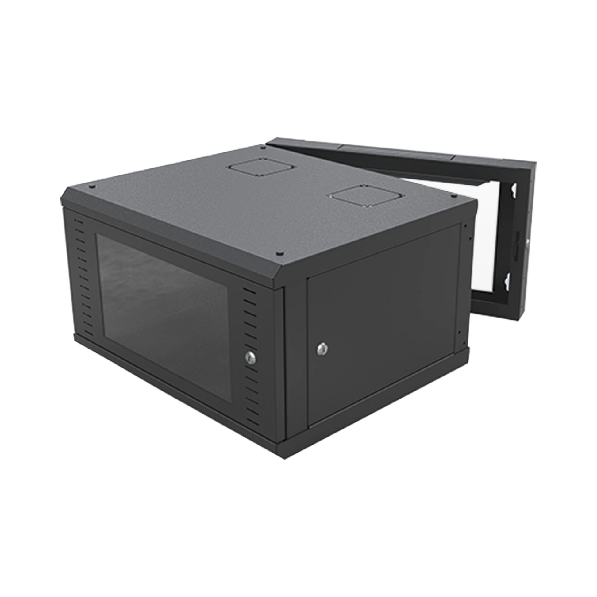 GABINETE ABATIBLE DE PARED (CON MARCO TRASERO) CON RACK 19" DE 6 UNIDADES. VENTANA DE CRISTAL TEMPLADO.-Racks y Gabinetes-LINKEDPRO-Bsai Seguridad & Controles