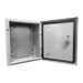 GABINETE DE ACERO IP66 USO EN INTEMPERIE (250 X 300 X 150 MM) CON PLACA TRASERA INTERIOR Y COMPUERTA INFERIOR ATORNILLABLE (INCLUYE CHAPA Y LLAVE).-Gabinetes para Exterior-PRECISION-Bsai Seguridad & Controles