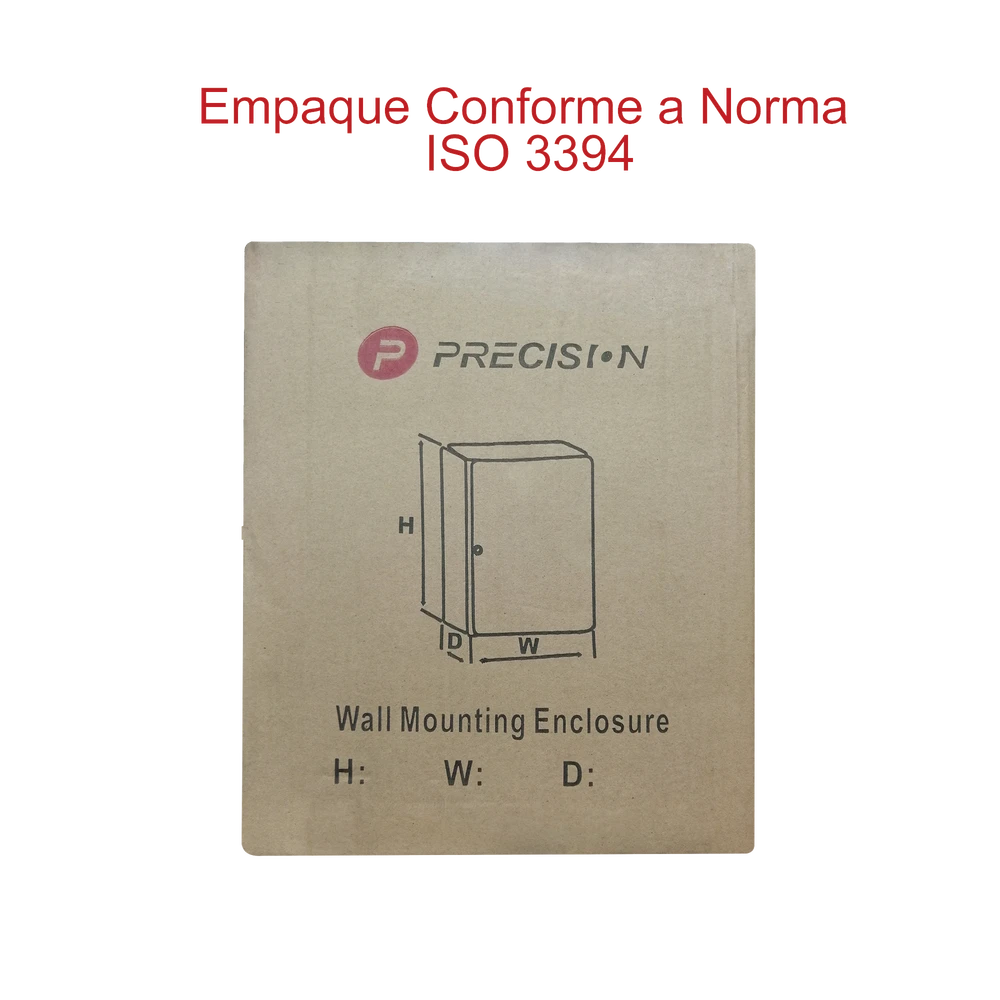 GABINETE DE ACERO IP66 USO EN INTEMPERIE (300 X 400 X 200 MM) CON PLACA TRASERA INTERIOR Y COMPUERTA INFERIOR ATORNILLABLE (INCLUYE CHAPA Y LLAVE).-Gabinetes para Exterior-PRECISION-Bsai Seguridad & Controles