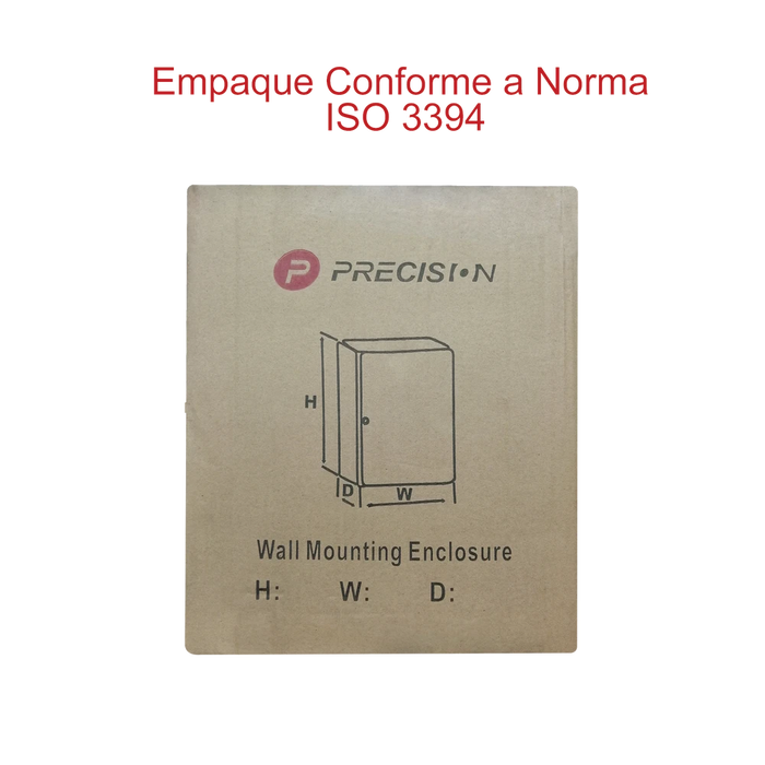 GABINETE DE ACERO IP66 USO EN INTEMPERIE (300 X 400 X 200 MM) CON PLACA TRASERA INTERIOR Y COMPUERTA INFERIOR ATORNILLABLE (INCLUYE CHAPA Y LLAVE).-Gabinetes para Exterior-PRECISION-Bsai Seguridad & Controles