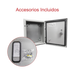 GABINETE DE ACERO IP66 USO EN INTEMPERIE (300 X 400 X 200 MM) CON PLACA TRASERA INTERIOR Y COMPUERTA INFERIOR ATORNILLABLE (INCLUYE CHAPA Y LLAVE).-Gabinetes para Exterior-PRECISION-Bsai Seguridad & Controles