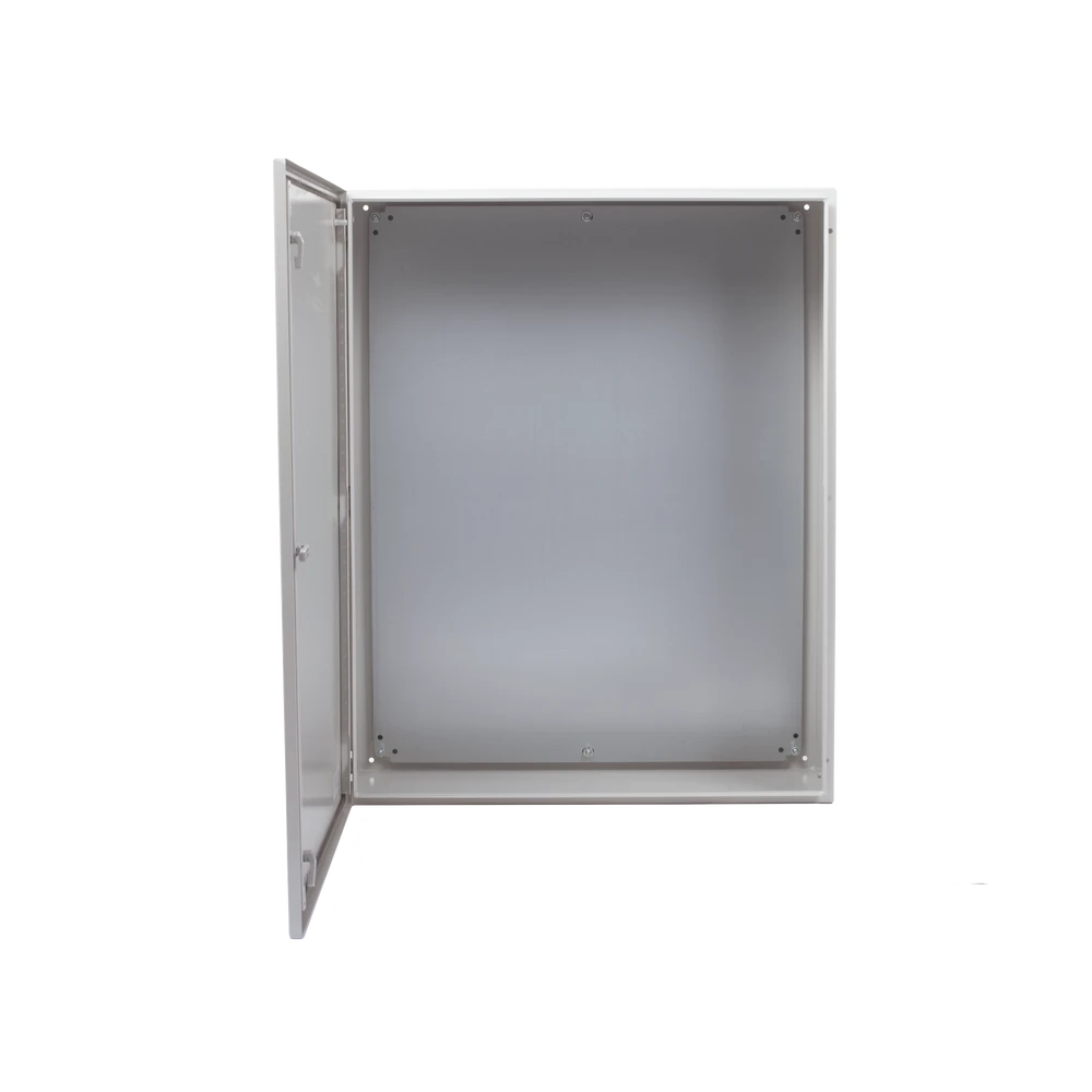 GABINETE DE ACERO IP66 USO EN INTEMPERIE (800 X 1000 X 300 MM) CON PLACA TRASERA INTERIOR Y COMPUERTA INFERIOR ATORNILLABLE (INCLUYE CHAPA Y LLAVE).-Gabinetes para Exterior-PRECISION-Bsai Seguridad & Controles