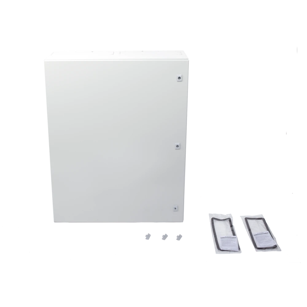 GABINETE DE ACERO IP66 USO EN INTEMPERIE (800 X 1000 X 300 MM) CON PLACA TRASERA INTERIOR Y COMPUERTA INFERIOR ATORNILLABLE (INCLUYE CHAPA Y LLAVE).-Gabinetes para Exterior-PRECISION-Bsai Seguridad & Controles