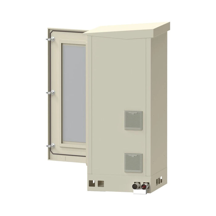 GABINETE DE PISO PARA EXTERIOR CON VENTILADORES Y TERMOSTATO CON RACK DE 19" DE 16 U + ESPACIO PARA BATERÍAS.-Racks y Gabinetes-LINKEDPRO-Bsai Seguridad & Controles