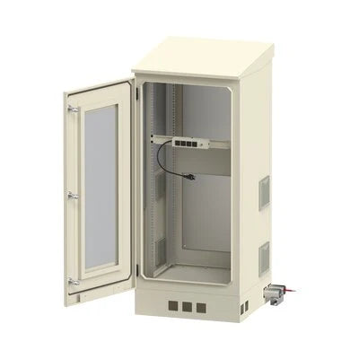 GABINETE DE PISO PARA EXTERIOR CON VENTILADORES Y TERMOSTATO CON RACK DE 19" DE 16 U + ESPACIO PARA BATERÍAS.-Racks y Gabinetes-LINKEDPRO BY EPCOM-Bsai Seguridad & Controles