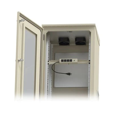 GABINETE DE PISO PARA EXTERIOR CON VENTILADORES Y TERMOSTATO CON RACK DE 19" DE 16 U + ESPACIO PARA BATERÍAS.-Racks y Gabinetes-LINKEDPRO-Bsai Seguridad & Controles