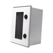 GABINETE DE POLIÉSTER IP66 PUERTA TRANSPARENTE, USO EN INTEMPERIE (300 X 400 X 200 MM) CON PLACA TRASERA INTERIOR (INCLUYE CHAPA Y LLAVE).-Gabinetes para Exterior-PRECISION-Bsai Seguridad & Controles
