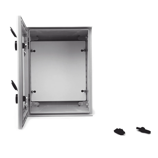GABINETE DE POLIÉSTER IP66 PUERTA TRANSPARENTE, USO EN INTEMPERIE (300 X 400 X 200 MM) CON PLACA TRASERA INTERIOR (INCLUYE CHAPA Y LLAVE).-Gabinetes para Exterior-PRECISION-Bsai Seguridad & Controles