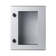 GABINETE DE POLIÉSTER IP66 PUERTA TRANSPARENTE, USO EN INTEMPERIE (400 X 500 X 200 MM) CON PLACA TRASERA INTERIOR (INCLUYE CHAPA Y LLAVE).-Gabinetes para Exterior-PRECISION-Bsai Seguridad & Controles