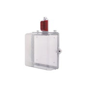 GABINETE MEDIANO DE POLICARBONATO TRANSPARENTE SÚPER RESISTENTE CON SIRENA/ESTROBO Y CERRADURA MANUAL-Gabinetes y Carcasas-STI-Bsai Seguridad & Controles