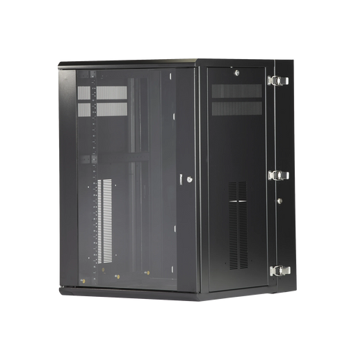 GABINETE PANZONE DE MONTAJE EN PARED, DE 19IN, PUERTA CON VENTANA DE SEGURIDAD, 18 UR, 635MM DE PROFUNDIDAD, COLOR NEGRO-Racks y Gabinetes-PANDUIT-Bsai Seguridad & Controles