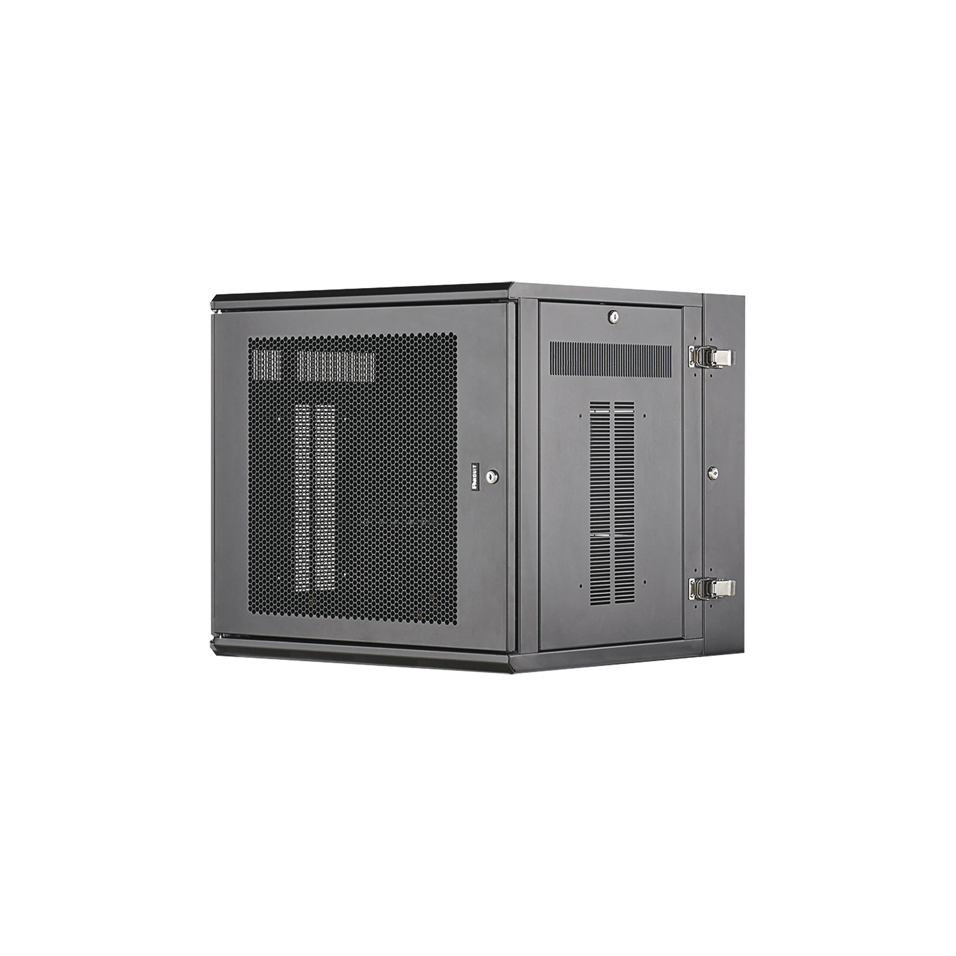 GABINETE PANZONE DE MONTAJE EN PARED, DE 19IN, PUERTA VENTILADA, 12 UR, 635MM DE PROFUNDIDAD, COLOR NEGRO-Racks y Gabinetes-PANDUIT-Bsai Seguridad & Controles