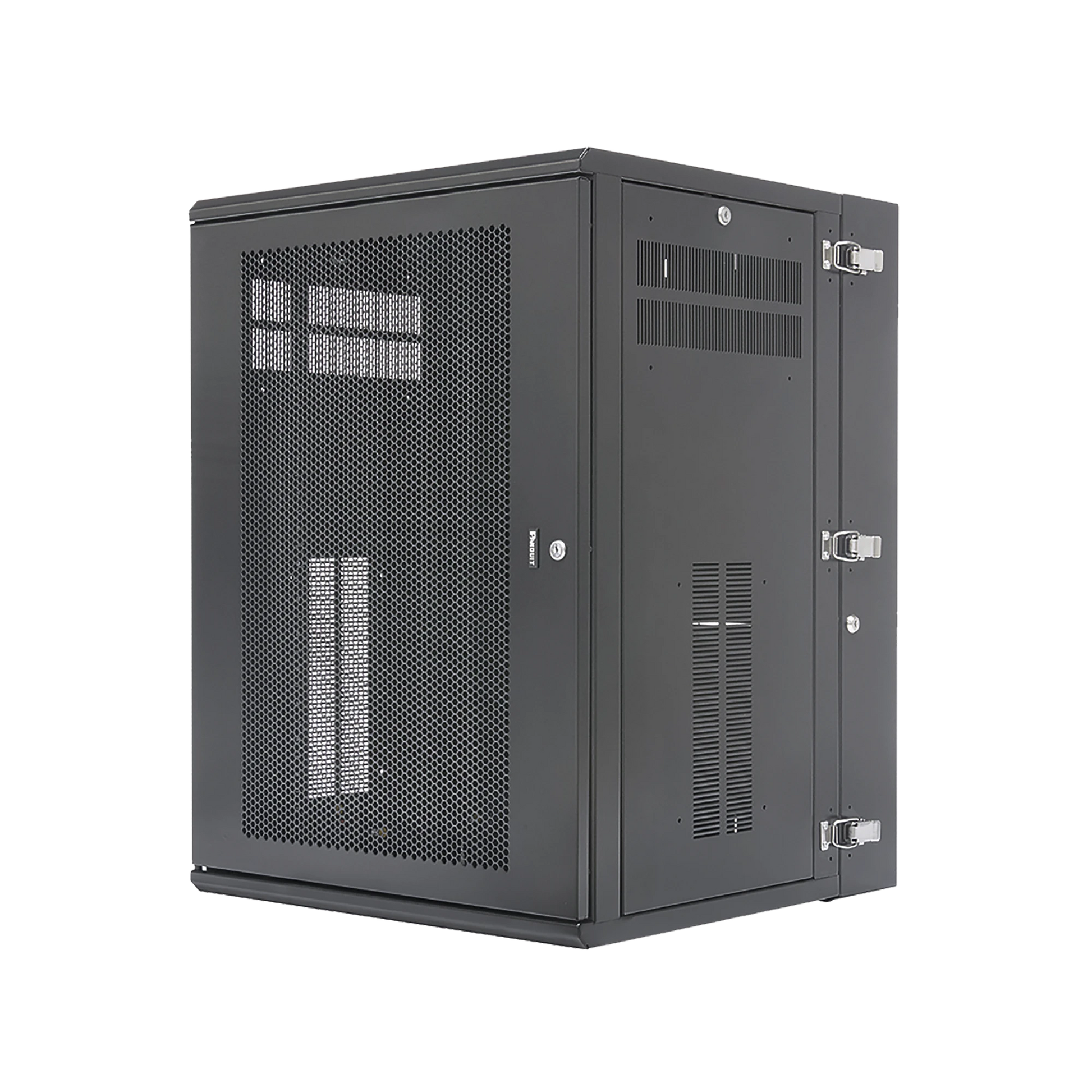 GABINETE PANZONE DE MONTAJE EN PARED, DE 19IN, PUERTA VENTILADA, 18 UR, 635MM DE PROFUNDIDAD, COLOR NEGRO-Racks y Gabinetes-PANDUIT-Bsai Seguridad & Controles