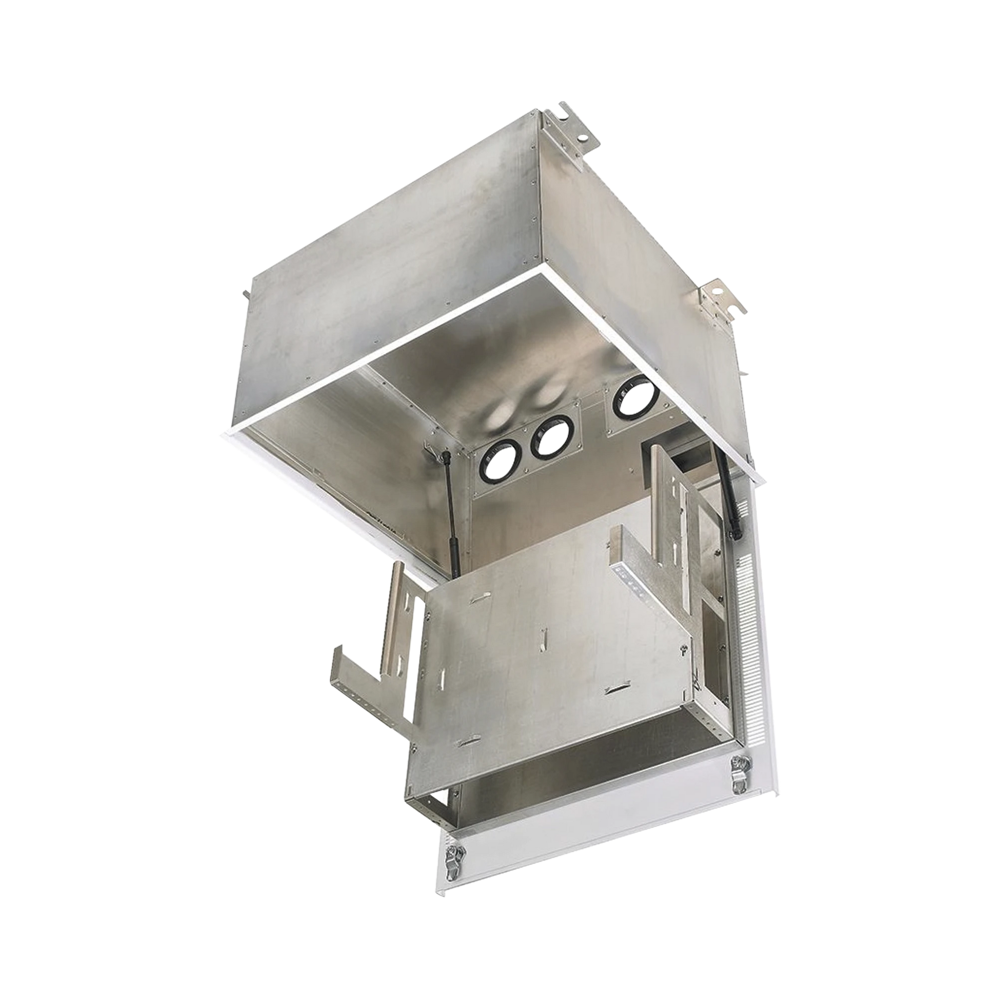 GABINETE PANZONE PREMIUM, DE MONTAJE EN TECHO, CON 2 UR PARA EQUIPO ACTIVO Y 6 UR PARA PANELES DE PARCHEO, FABRICADO EN ACERO, COLOR BLANCO-Racks y Gabinetes-PANDUIT-Bsai Seguridad & Controles