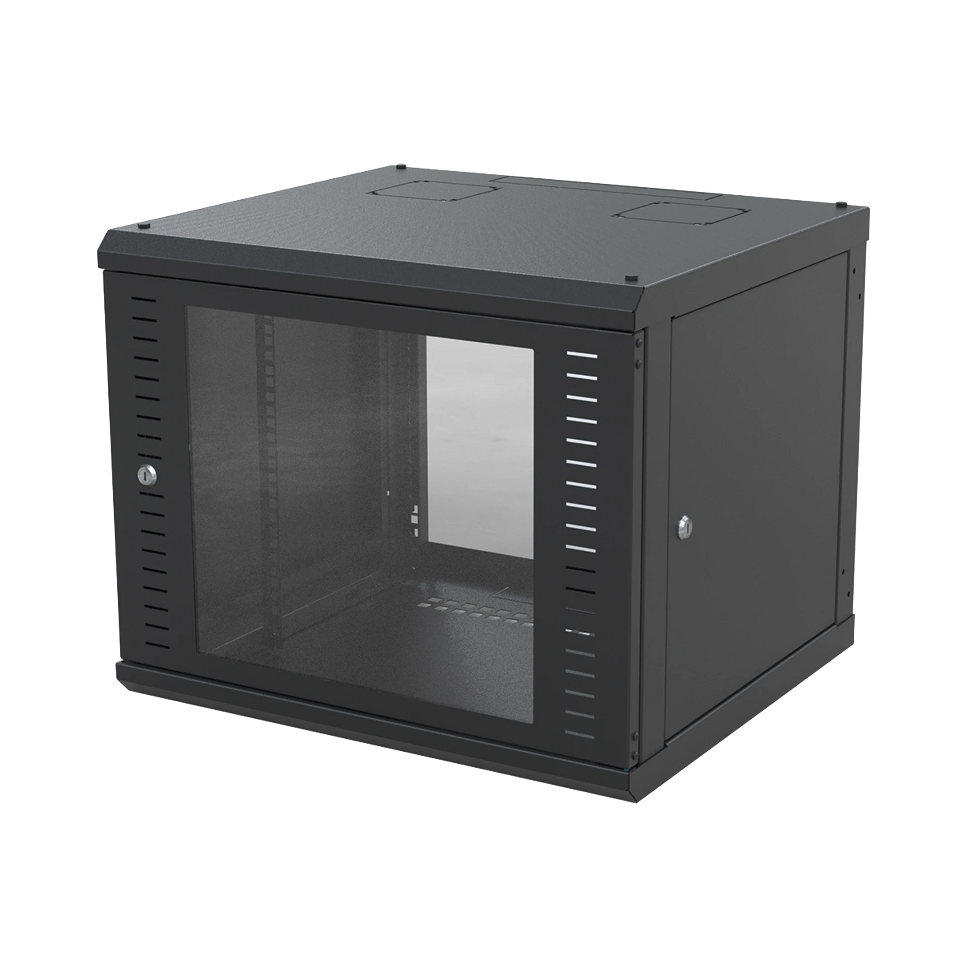 GABINETE PARA MONTAJE EN PARED, PUERTA DE CRISTAL TEMPLADO, CUERPO FIJO CON RACK 19" DE 9 UNIDADES-Racks y Gabinetes-LINKEDPRO BY EPCOM-Bsai Seguridad & Controles