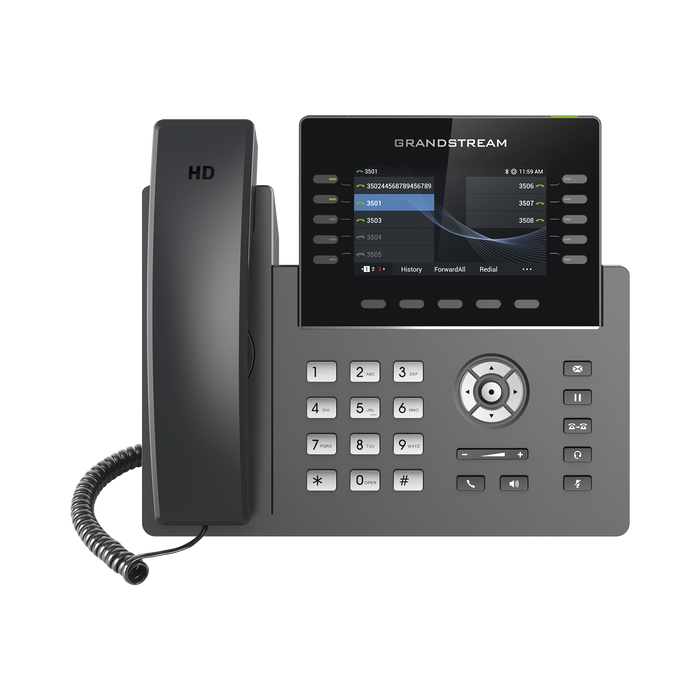 TELÉFONO IP DE ALTA CALIDAD CON 10 LÍNEAS, 5 CUENTAS SIP CON PUERTOS GIGABIT-VoIP y Telefonía IP-GRANDSTREAM-GRP-2615-Bsai Seguridad & Controles