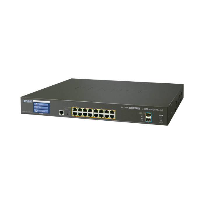 GS-5220-16UP2XVR -- PLANET -- al mejor precio $ 17800.20 -- Energia,Networking,Nuevas llegadas,Redes y Audio-Video,Switches PoE,Videovigilancia