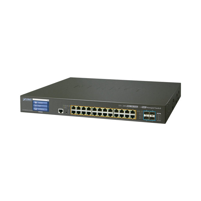 GS-5220-24UPL4XV -- PLANET -- al mejor precio $ 22014.10 -- Energia,Networking,Nuevas llegadas,Redes y Audio-Video,Switches PoE,Videovigilancia