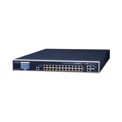 GS-6320-24UP2T2XV -- PLANET -- al mejor precio $ 23280.40 -- Energia,Networking,Nuevas llegadas,Redes y Audio-Video,Switches PoE,Videovigilancia